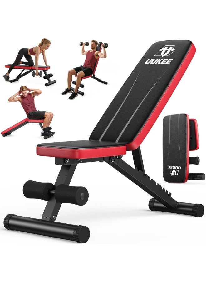 UUKEE Adjustable Foldable Weight Bench for Home Gym Strength Training, 660LBS Capacity, 8-Level Backrest - Image 1