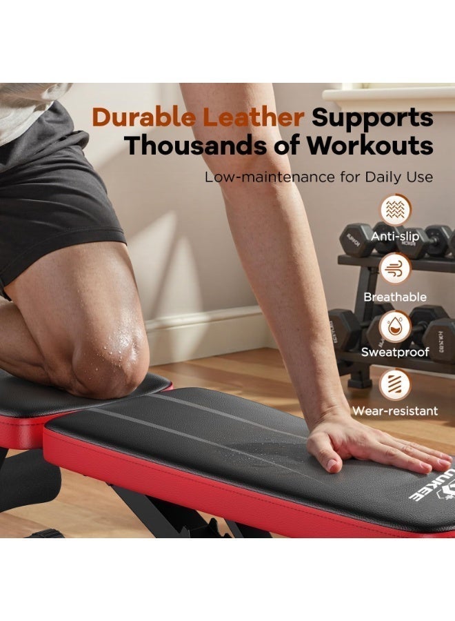 UUKEE Adjustable Foldable Weight Bench for Home Gym Strength Training, 660LBS Capacity, 8-Level Backrest - Image 5