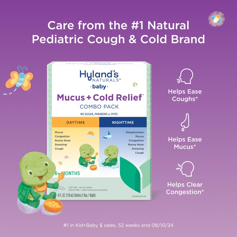 Hyland's Baby Mucus and Cold Relief, Day and Night Value Pack, Infant And Baby Cold Medicine, Decongestant And Cough Relief, 8 Fl Oz - Image 2