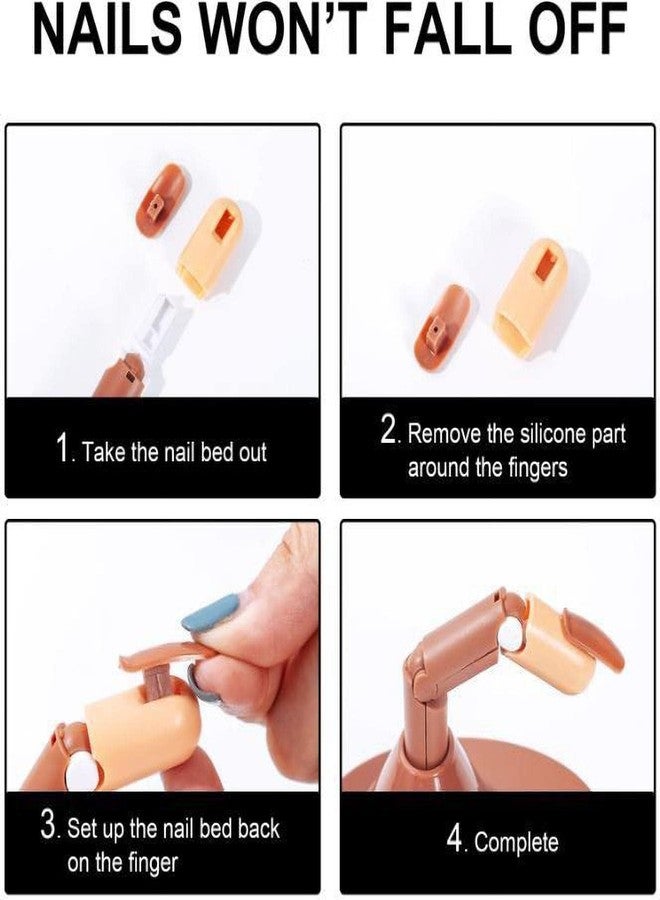 kreni Nail Practice Fingers for Acrylic Nails, 3 Nails for Practice Hand for Acrylic Nails, Training Fingers for Nail Art Beginners,Fake Fingers with Nails for Hand Nail Art Training - Image 2