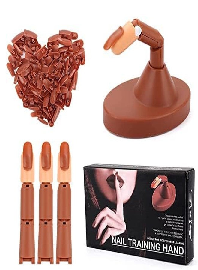 kreni Nail Practice Fingers for Acrylic Nails, 3 Nails for Practice Hand for Acrylic Nails, Training Fingers for Nail Art Beginners,Fake Fingers with Nails for Hand Nail Art Training - Image 1