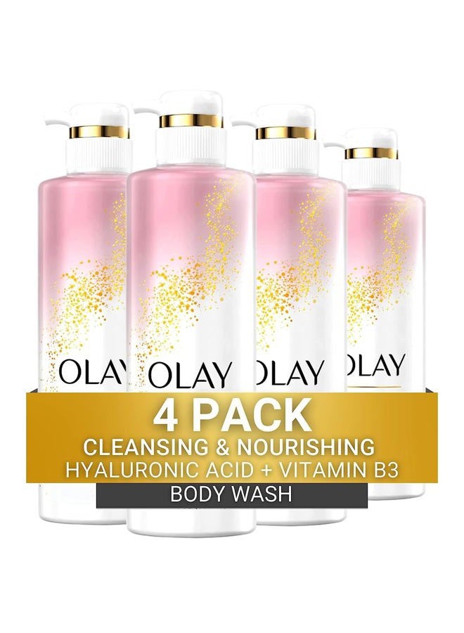 Olay Body Wash for Women, Intensely Hydrating, Hyaluronic Acid Serum Complex, Renews Moisture, Vitamin B3 Lameller Technology, For All Skin Types, 20 fl oz (Pack of 4) - Image 2