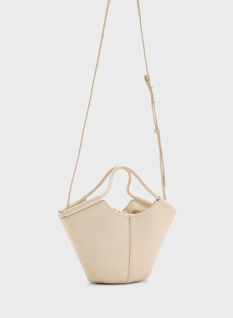 MANGO Mini Shopper-Style Shoulder Bag