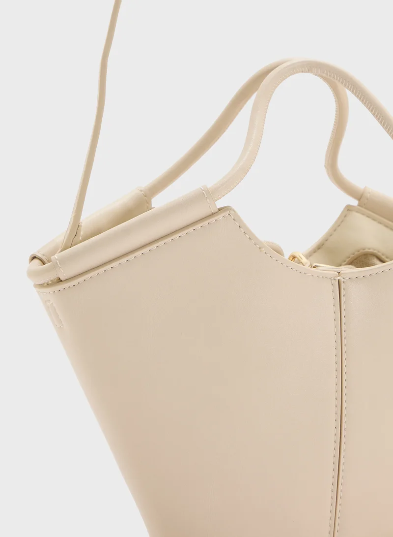 MANGO Mini Shopper-Style Shoulder Bag