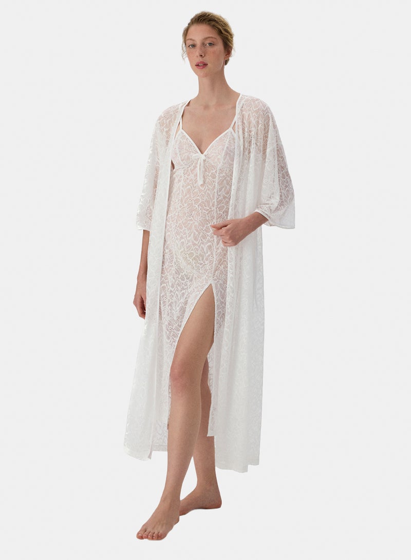 Penti Bridal Delicate Lace Long Sleeved Robe - Image 2