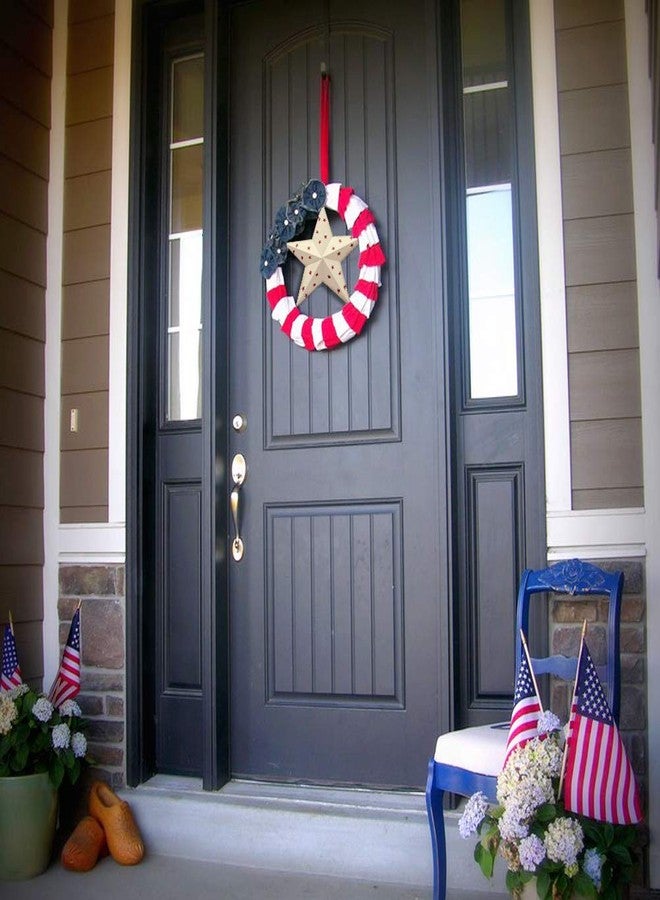 Attraction Design Patriotic Metal Barn Star Wall Decor, 12inch Hanging Country Rustic Metal Star for July 4th Decoration - Image 3