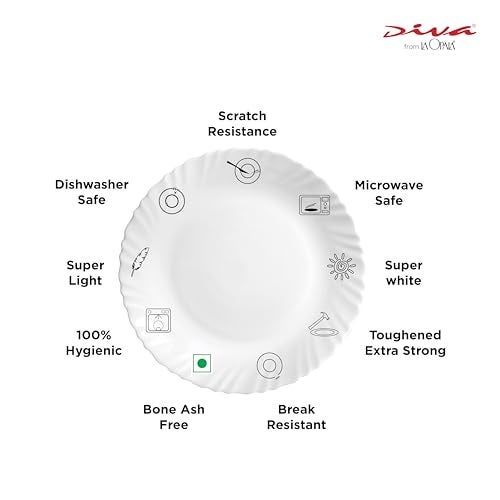 La Opala Diva, Opal Glass Crockery | Coffee Mug Cylinder Regular, Set of 6 | Citron Weave, 190 ml | for Tea & Coffee | Microwave Safe | 100% Vegetarian | Extra Strong | Super Light | Super White - Image 3