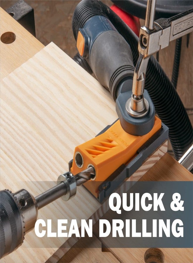 باورتيك طقم أدوات ثقب الجيب من باورتيك، أداة برغي جيب، أدوات نجارة مع أدلة حفر بعمق قابل للتعديل، مثقاب 3/8 بوصة، طوق إيقاف، محول جامع غبار لثقبي جيب مزدوجين، أداة وصل الخشب - 71643 - Image 4