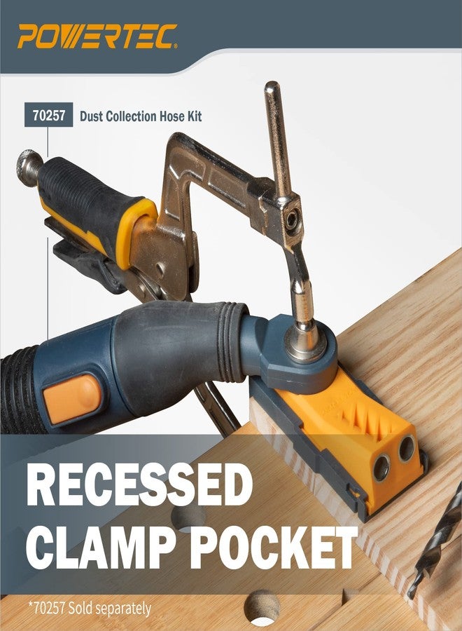 باورتيك طقم أدوات ثقب الجيب من باورتيك، أداة برغي جيب، أدوات نجارة مع أدلة حفر بعمق قابل للتعديل، مثقاب 3/8 بوصة، طوق إيقاف، محول جامع غبار لثقبي جيب مزدوجين، أداة وصل الخشب - 71643 - Image 3