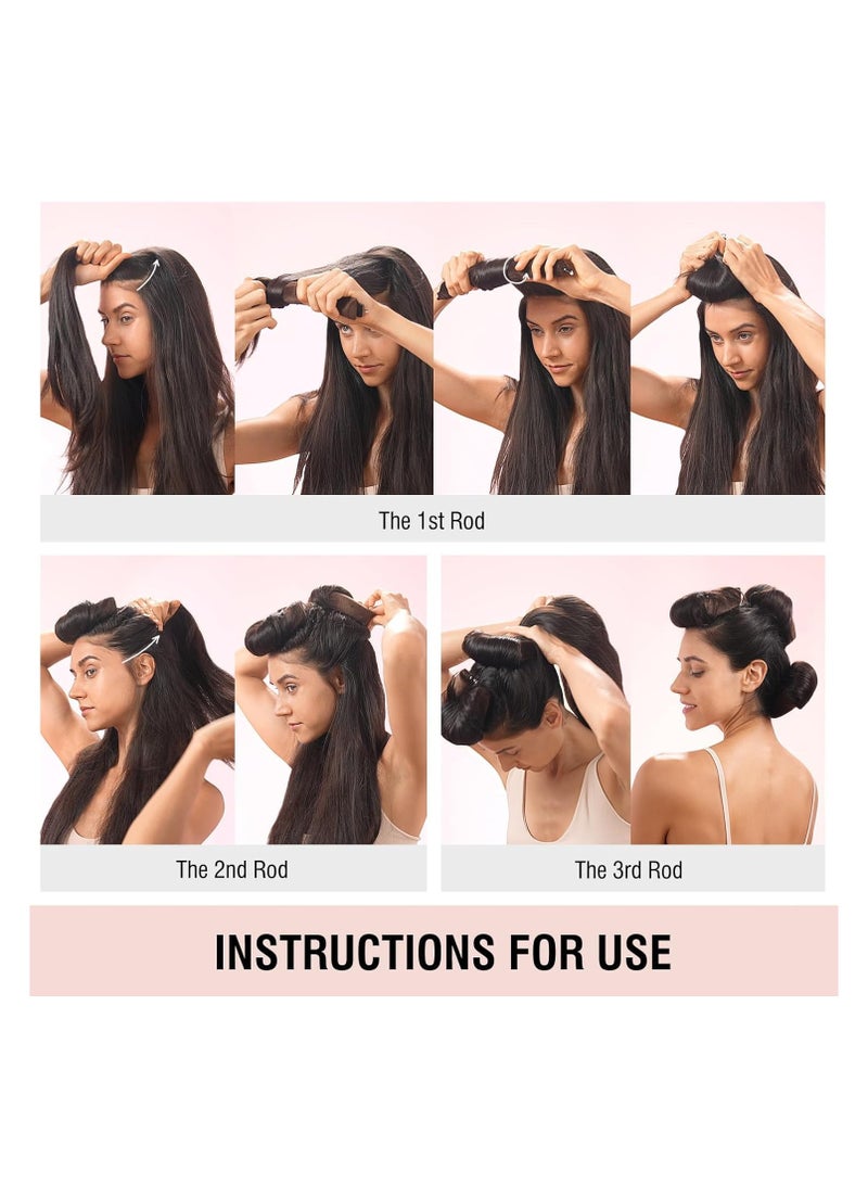 KHAJUL 3 PCS Heatless Hair Curler, Rods with Hook, Heatless Curling Rod for All Hair Types (Black) - Image 5