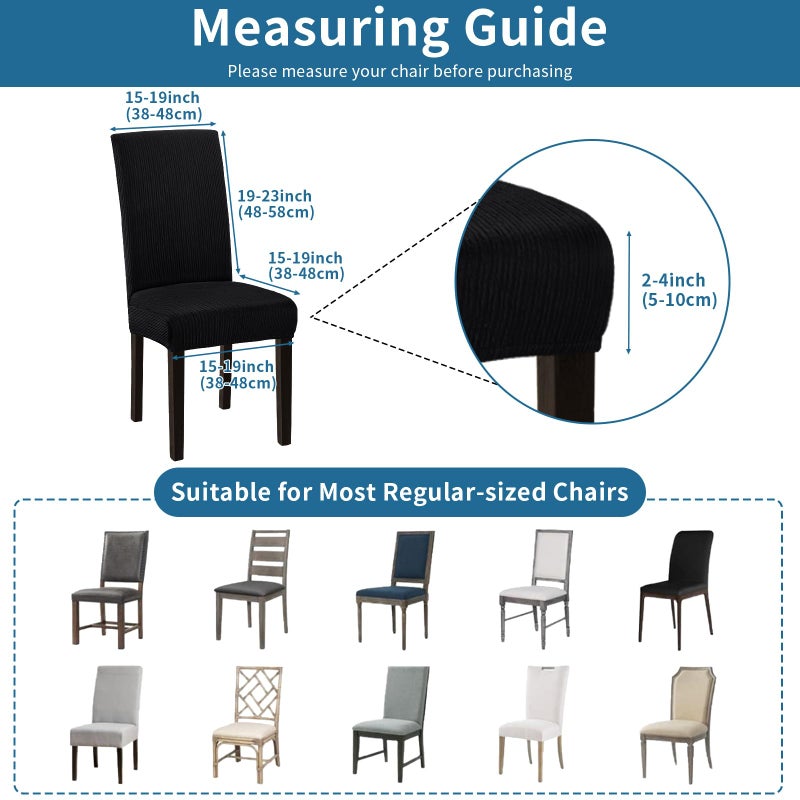 Fafua Stretch Dining Room Chair Covers Set of 6, Removable Washable Chair Covers for Dining Chairs,Dining Room, Hotel, Ceremony - Image 5