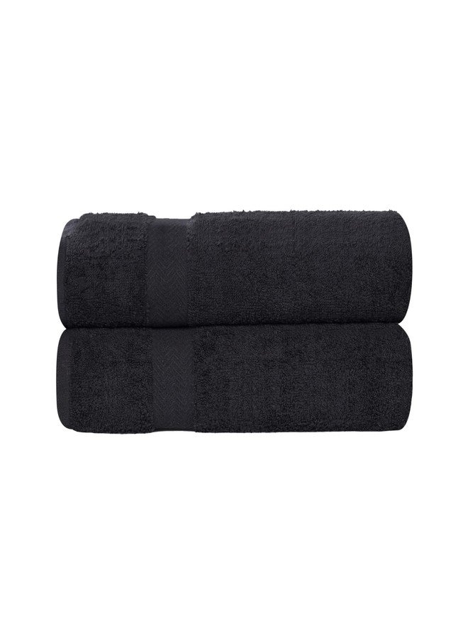 SUPERIOR 2-Piece Cotton Bath Sheet Set, Large Towels for Body, Quick Dry, Bathroom Essentials, Guest/Master Bath, Shower, Home Accessories, Apartment, Airbnb, Franklin Collection, Black - Image 1