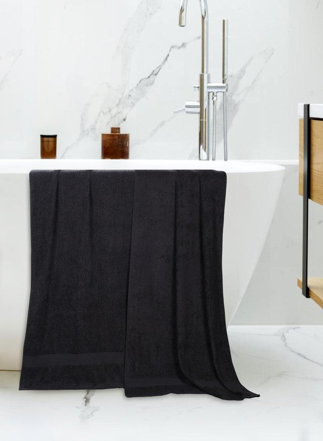 SUPERIOR 2-Piece Cotton Bath Sheet Set, Large Towels for Body, Quick Dry, Bathroom Essentials, Guest/Master Bath, Shower, Home Accessories, Apartment, Airbnb, Franklin Collection, Black - Image 5