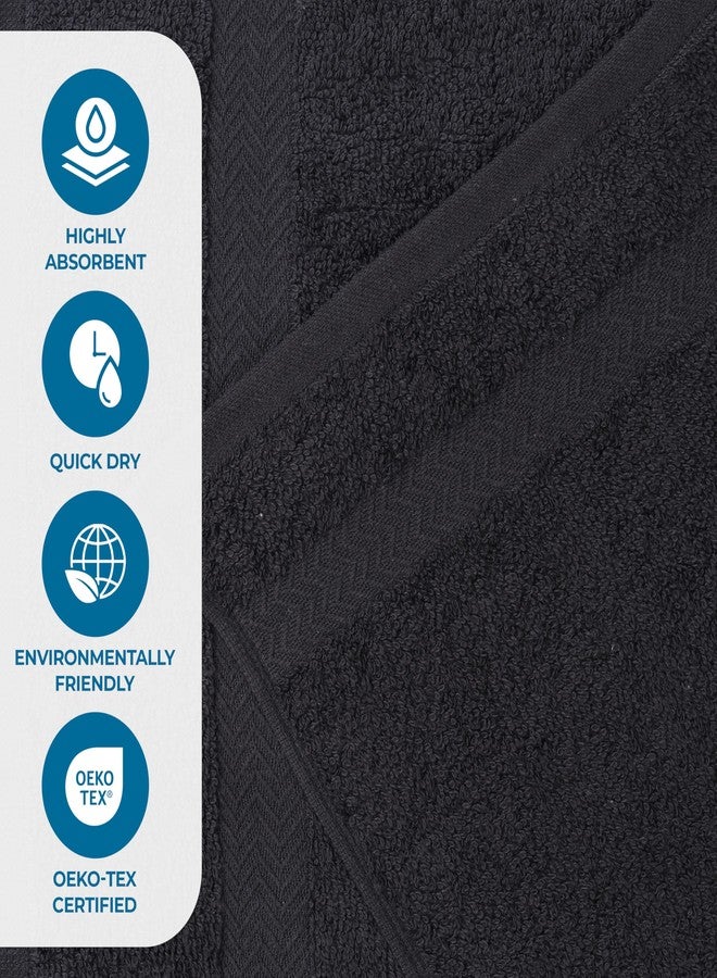 SUPERIOR 2-Piece Cotton Bath Sheet Set, Large Towels for Body, Quick Dry, Bathroom Essentials, Guest/Master Bath, Shower, Home Accessories, Apartment, Airbnb, Franklin Collection, Black - Image 3