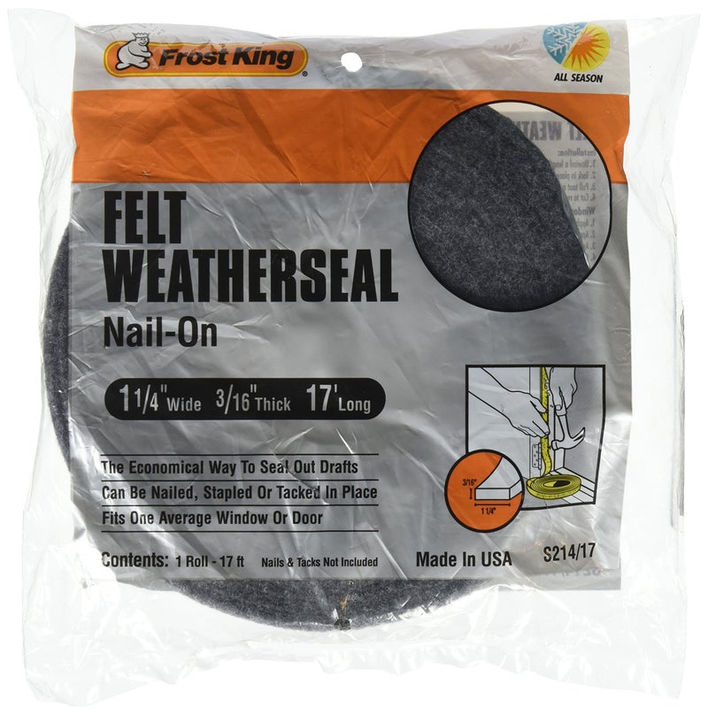 Frost King S214/17H Felt Weather-Strip 1-1/4-Inch by 3/16-Inch by 17-Feet, Grey - Image 4