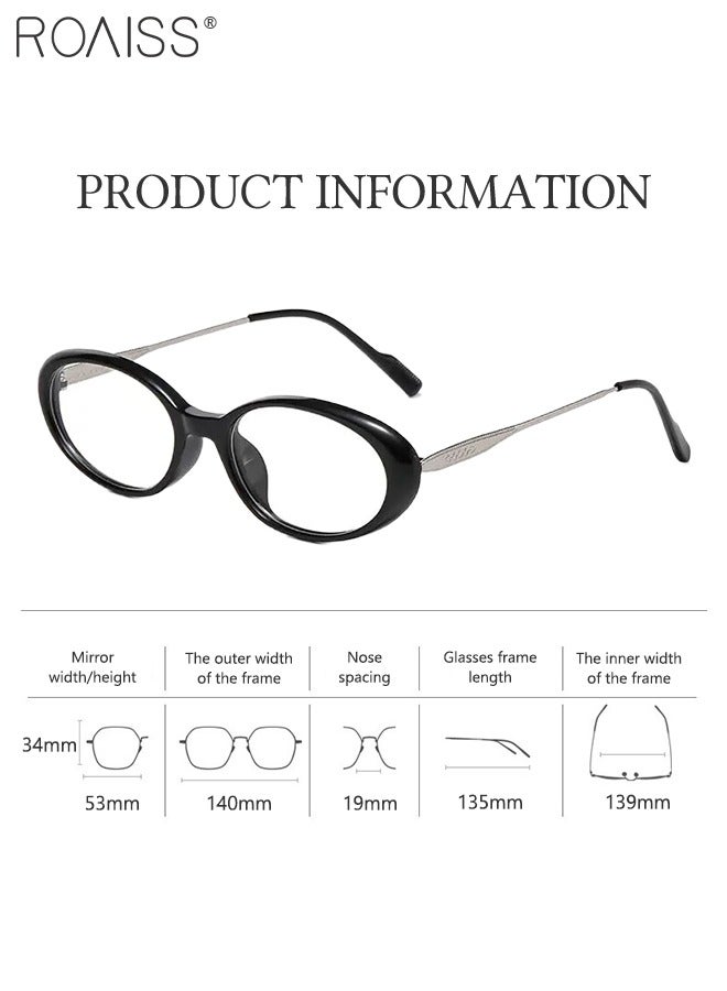 roaiss 2Pcs Oval Small Frame Fashion Blue Light Glasses for Women, Blue Light Filter, Suitable for Daily Outfit, Party Decor, Computer Office, Gaming, Everyday Use, Comfortable to Wear - Image 3