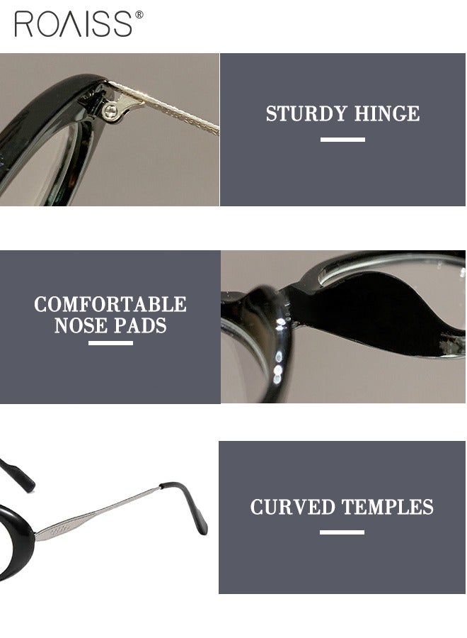 roaiss 2Pcs Oval Small Frame Fashion Blue Light Glasses for Women, Blue Light Filter, Suitable for Daily Outfit, Party Decor, Computer Office, Gaming, Everyday Use, Comfortable to Wear - Image 4