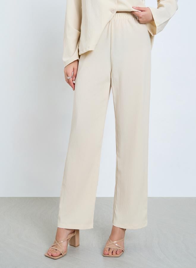 Styli Cream Belted Shirt and Pants Co-Ords - Image 5