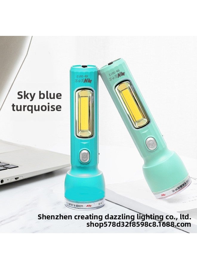 LED Strong Light Small Flashlight Rechargeable Lithium Battery Mini Portable Outdoor Home Durable Long Endurance Large Capacity-Product Specifications:3613 With Side Lights (random Color) Ready Stock  - Image 1