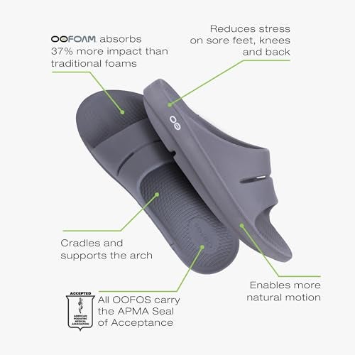 OOFOS أحذية الاسترداد OOFOS OOahh، رمادي - مقاس النساء 10، مقاس الرجال 8 - Image 4