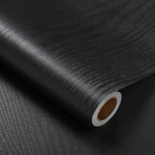 HOME13 Self Adhesive Wood Grain Wallpaper for Furniture Vinyl Sticker Wooden Door Desktop Wall Paper Kitchen Wallpaper (2 feet by 4 feet, Black Wooden) - Image 1