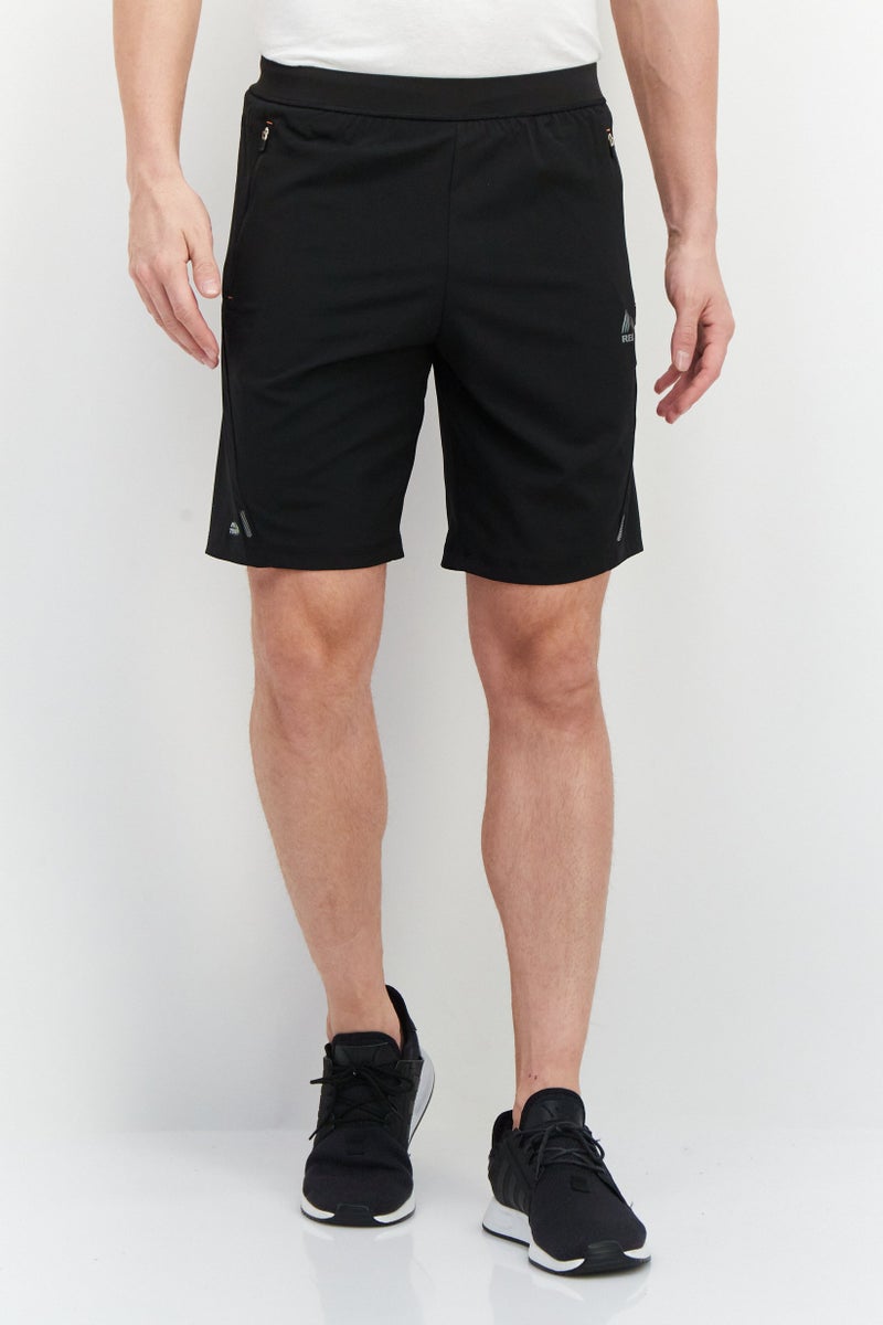 RBX Men Sportswear Fit Brand Logo Training Shorts, Black  - Image 1