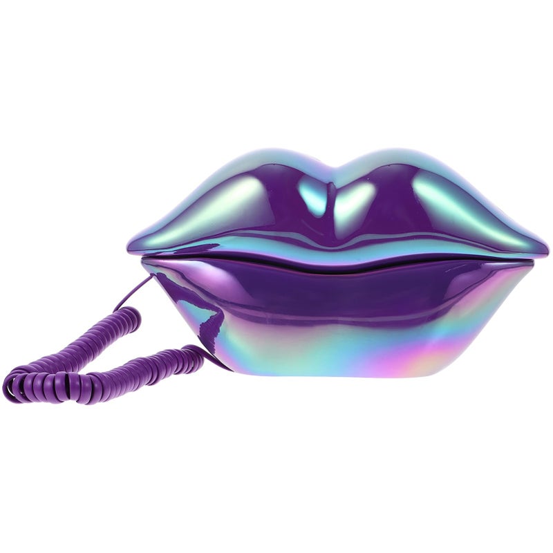 Lip Shaped Desk Decoration Phone Charm Electroplated Finish Unique Landline Stable Signal - Image 2