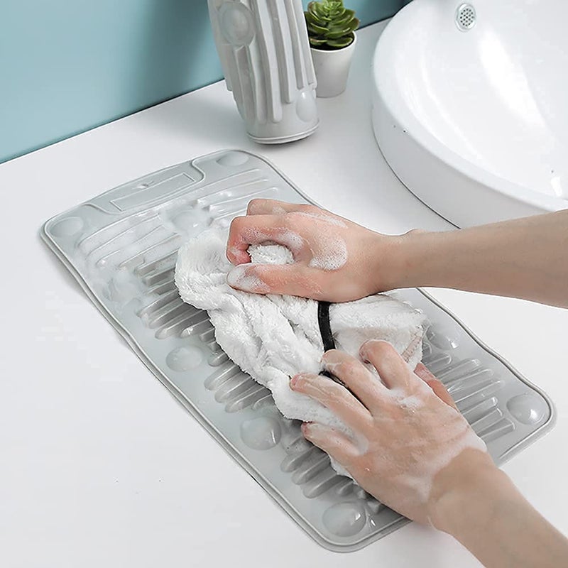 Dherik Tradworld Dherik Tradworld Rollable Foldable Laundry Washboard Portable Travel Mini Washing Board AntiSlip Laundry Mat Household Clean Board for Clothes Towel Mop Shoe Sole Kitchen Towels Cloth Diapers - Image 1