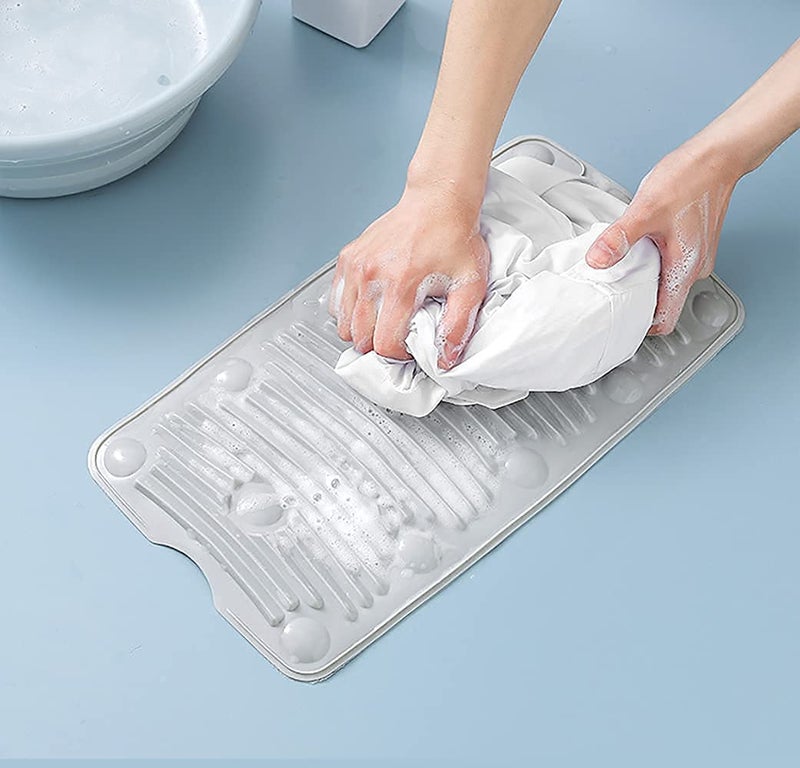 Dherik Tradworld Dherik Tradworld Rollable Foldable Laundry Washboard Portable Travel Mini Washing Board AntiSlip Laundry Mat Household Clean Board for Clothes Towel Mop Shoe Sole Kitchen Towels Cloth Diapers - Image 3