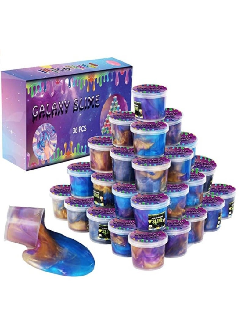 CALL PLAY Galaxy Slime Kit 36pack for Party Favors,  Soft and Non-Sticky, Birthday Gifts for Girl Boys, Stress Relief Slime Bulk - Image 1