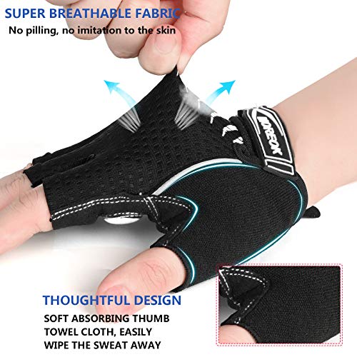 MOREOK Cycling Gloves Bike Gloves for Men/Women-[Breathable Anti-Slip 5MM Gel Pad] Biking Gloves Half Finger Road Bike MTB Bicycle Gloves-121-Light White-M - Image 3