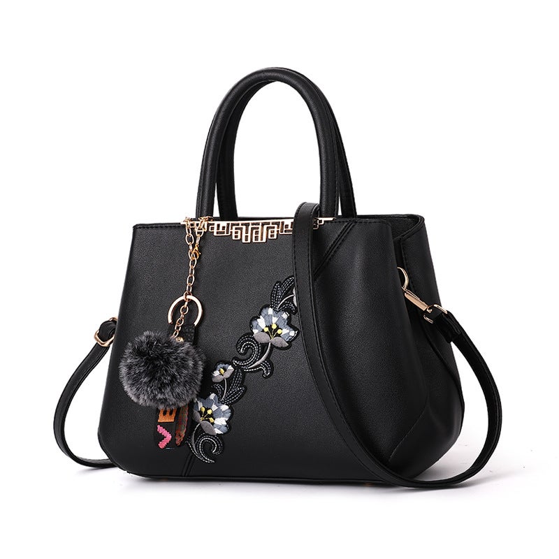 Embroidered Women'S Bag Handbags Middle-Aged Mother'S Bag Simple Atmospheric Handbag Fashion Stitching Shoulder Bag - Image 5