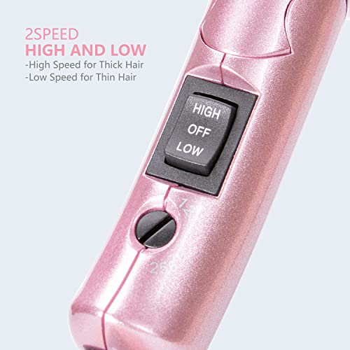DAN Technology Travel Hair Dryer,Dual Voltage HairDryer,Mini Blow Dryer with Concentrator,Small Hair Dryer with Diffuser,European hairdryer with European Plug,Pink Blow Dryer for Women - Image 3