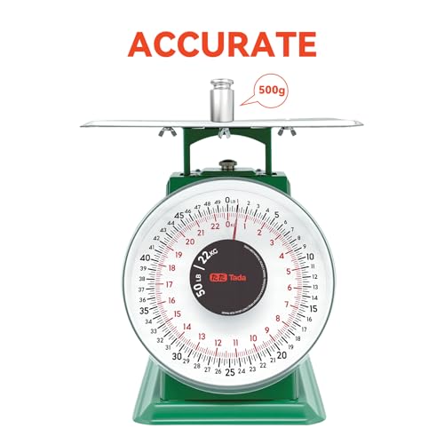 ta da Tada 50lb Heavy Duty Mechanical Dial Kitchen and Food Scale with Stainless Steel Platform - Image 2