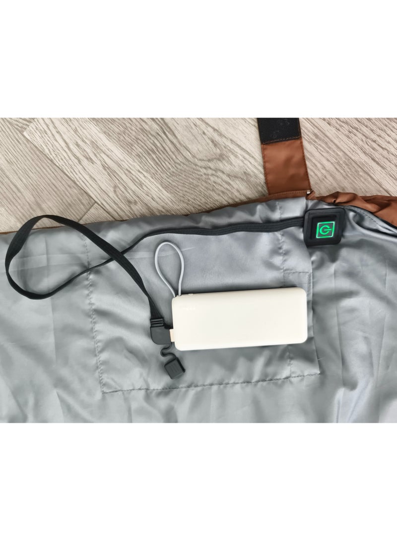 porodo Camping Sleeping bag with Heat Function /Size:220 x 75cm/ Versatile and Portable / Lightweight and Easy-to-Carry / Superior Warmth and Durable / Camping / Hiking / Outdoor - Brown - Image 4