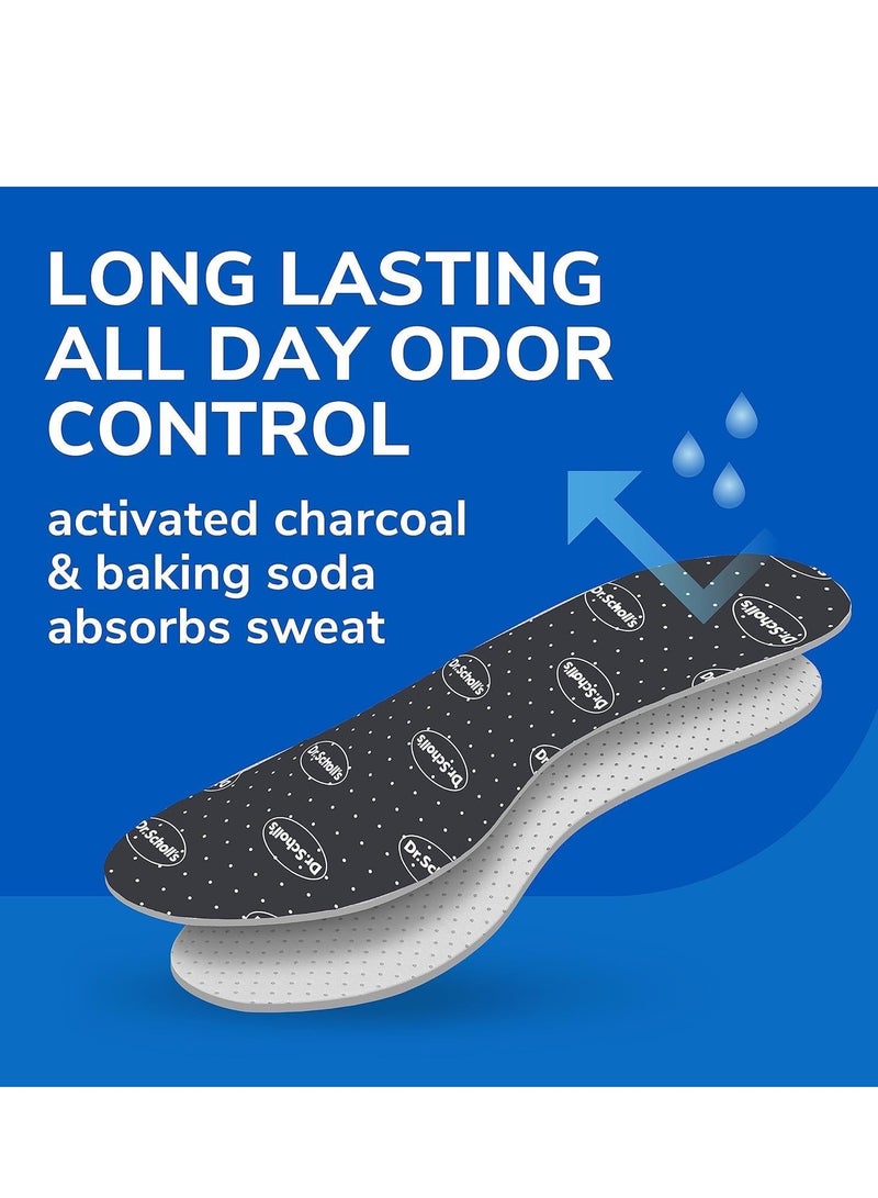 Dr. Scholl's Stay Odor Free and Dry Comfort Shoes Foot Cushion Insole Foam with Active Charcoal and Baking Soda Absorb Sweat Keep Foot Fresh and Dry Men Women Shoe Insole 1 Pair - Image 5