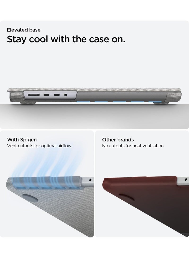 Spigen Urban Fit for MacBook Pro 16 inch case M5 Pro / M5 Max (2026) M4/M3/M2/M1 Pro/Max (2024-2021) A3429, A3428, A3403, A3186, A2991, A2780, A2485 Premium Knit Fabric Hard Shell cover - Heather Gray - Image 5
