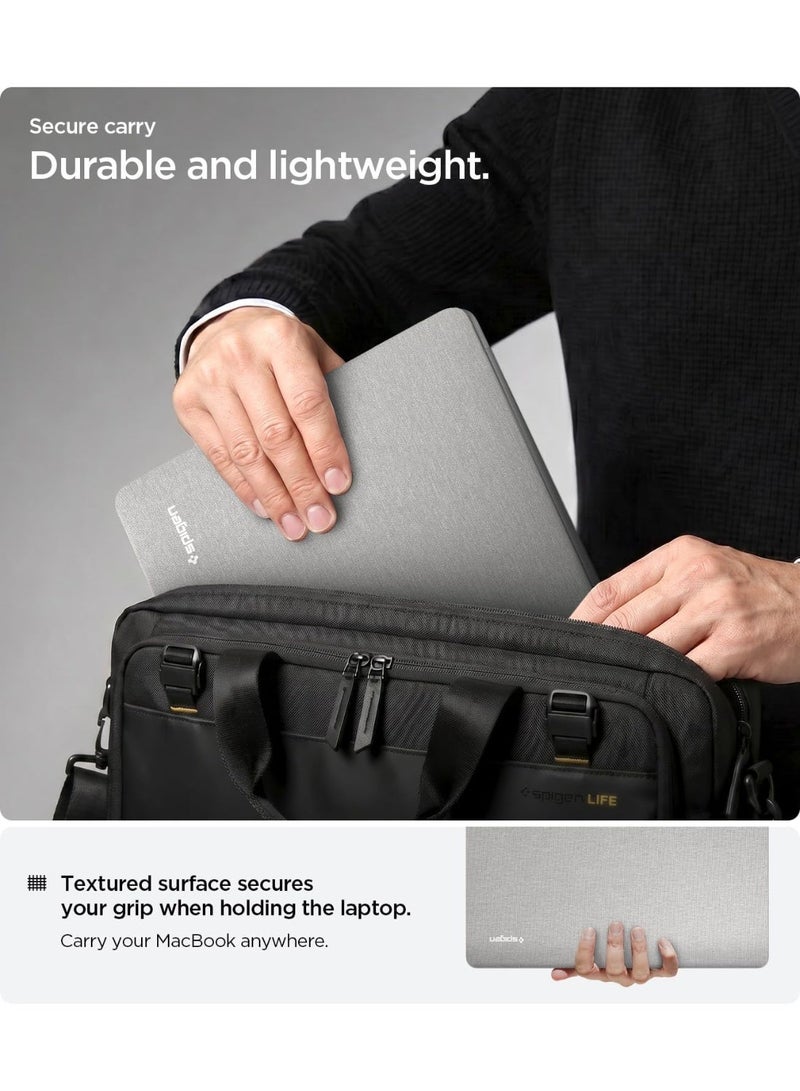Spigen Urban Fit for MacBook Pro 16 inch case M5 Pro / M5 Max (2026) M4/M3/M2/M1 Pro/Max (2024-2021) A3429, A3428, A3403, A3186, A2991, A2780, A2485 Premium Knit Fabric Hard Shell cover - Heather Gray - Image 4