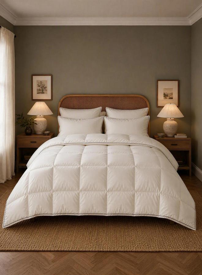 ستايلي غطاء لحاف قطعة واحدة، 150x200 سم - أبيض - Image 1