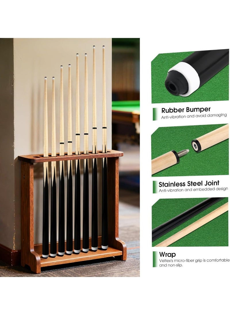 57.2-inch two-piece pool cue, 13mm leather tip cue, suitable for adult commercial and home entertainment (2 cues) - Image 3