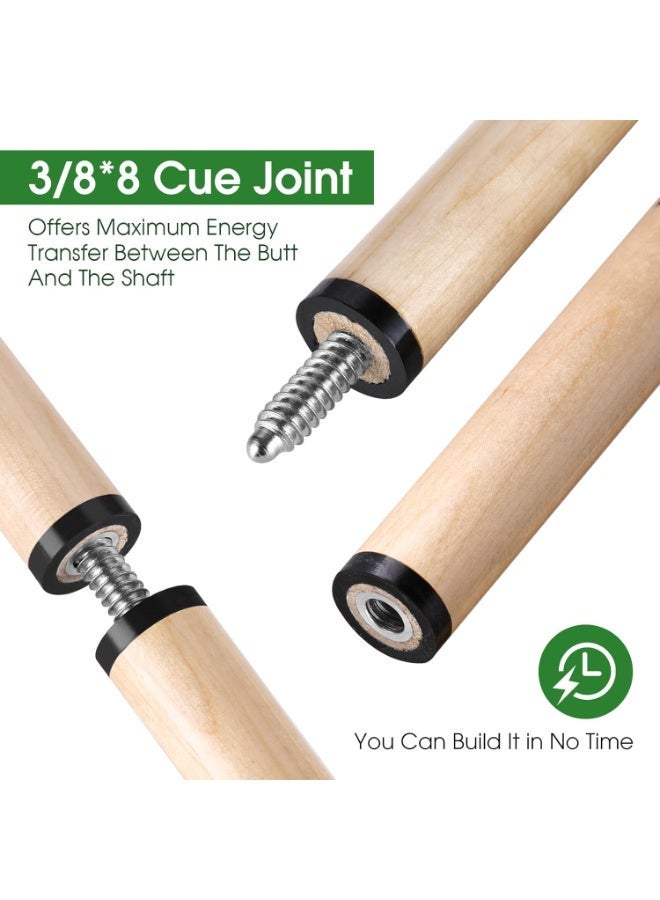 57.2-inch two-piece pool cue, 13mm leather tip cue, suitable for adult commercial and home entertainment (2 cues) - Image 2