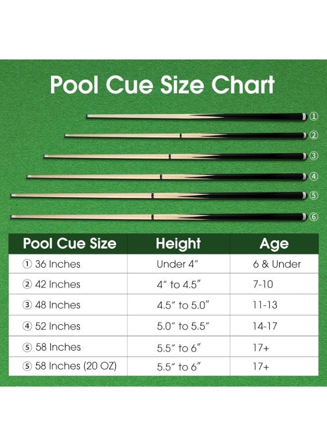 57.2-inch two-piece pool cue, 13mm leather tip cue, suitable for adult commercial and home entertainment (2 cues) - Image 5