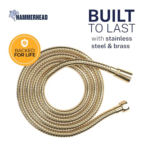 HammerHead Showers Solid Metal Shower Hose Attachment for Showerhead, Extra-Long 72-Inch Universal Replacement Hose for Hand held Shower, Polished Brass - Image 2