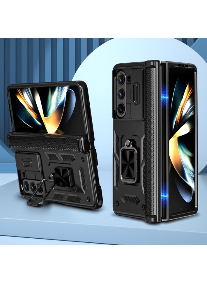 كيلا حافظة لهاتف Samsung Galaxy Z Fold 7، مع حماية للمفصلة، وغطاء كاميرا منزلق، وحامل مغناطيسي، وغطاء واقي صلب مقاوم للصدمات لهاتف Z Fold 7 (أسود) - Image 5