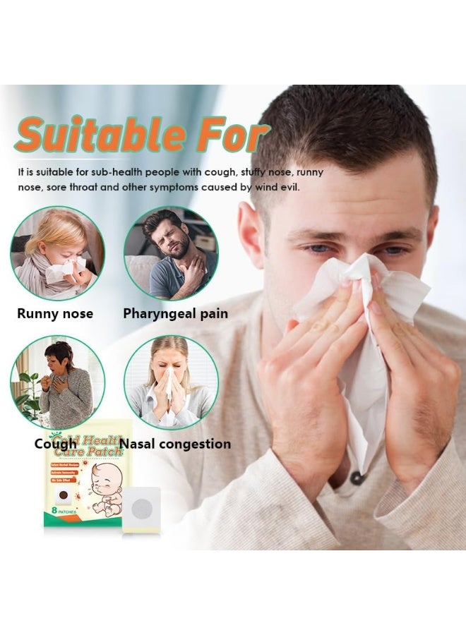 سوميفون 8 قطع من لاصقات الأعشاب الطبيعية لتخفيف البرد، لاصقات تبريد للأطفال، تهدئ سيلان الأنف والاحتقان والتهاب الحلق، تدوم حتى 8 ساعات من البرودة المستمرة، تخفيف مريح للصداع - Image 2