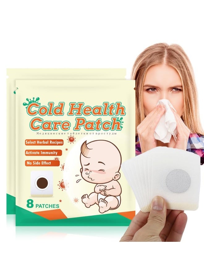 سوميفون 8 قطع من لاصقات الأعشاب الطبيعية لتخفيف البرد، لاصقات تبريد للأطفال، تهدئ سيلان الأنف والاحتقان والتهاب الحلق، تدوم حتى 8 ساعات من البرودة المستمرة، تخفيف مريح للصداع - Image 3