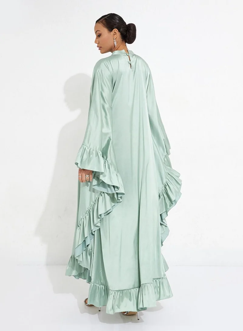 Rosette Abaya Emerald Farasha Style Abaya