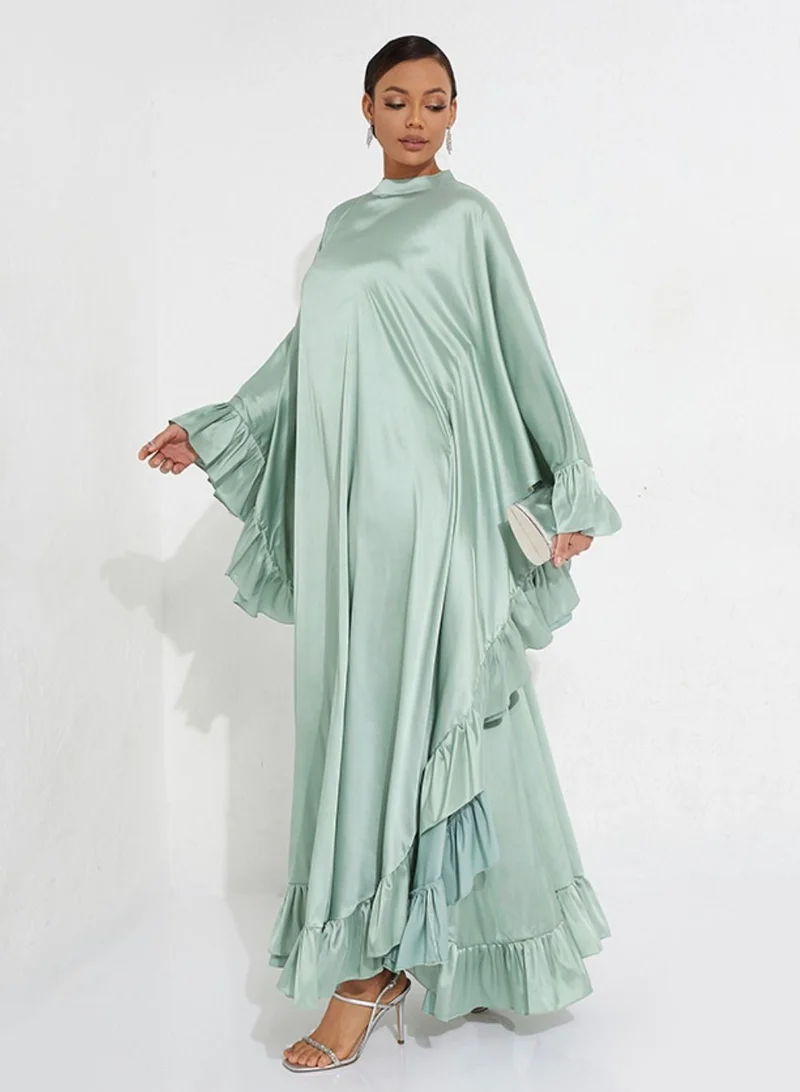 Rosette Abaya Emerald Farasha Style Abaya