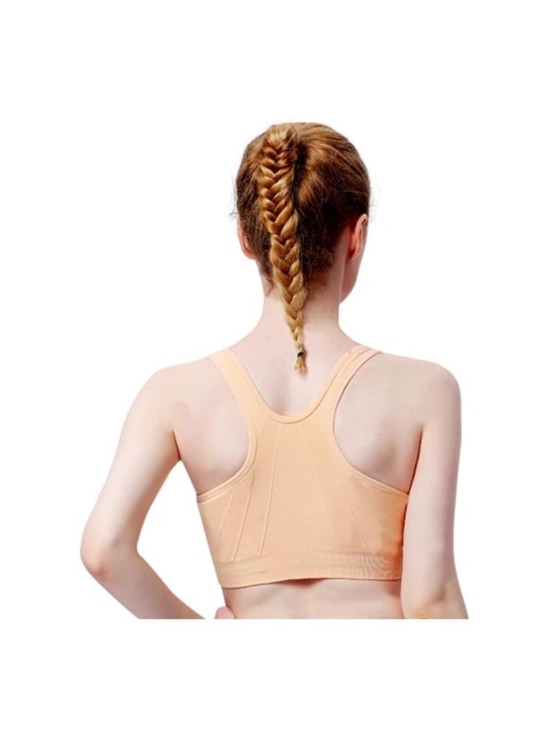 Women's Zip Front Sports Bra Wireless Post-Surgery Bra Active Yoga Sports Bras - Image 4