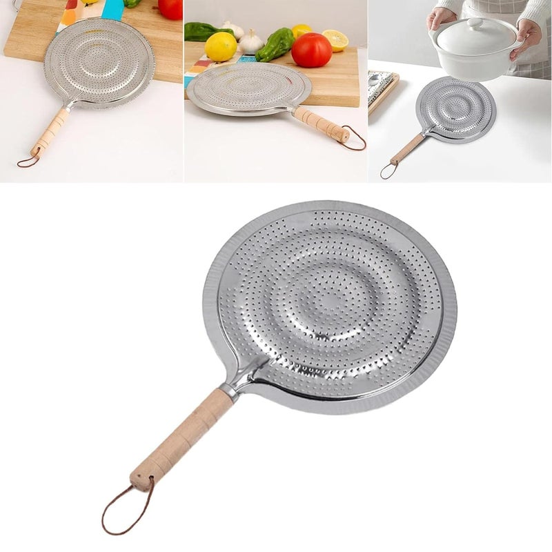 IDEAL PRIME Heavy Duty Stainless Steel Heat Diffuser Roti Jali Roaster with Heat Resistance Wooden Handle Steel Papad Jali Barbeque Item Kitchen Tool Pack of 1 - Image 4